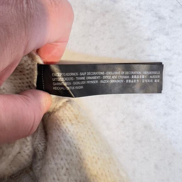 Zara Knit Alpaca Blend Sweater Woman's M Turtleneck Pockets Like a Fluffy Cloud - Picture 13 of 16